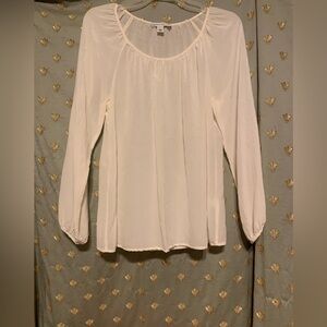 Banana Republic White Sheer Long Sleeve Women’s Blouse Size Small
